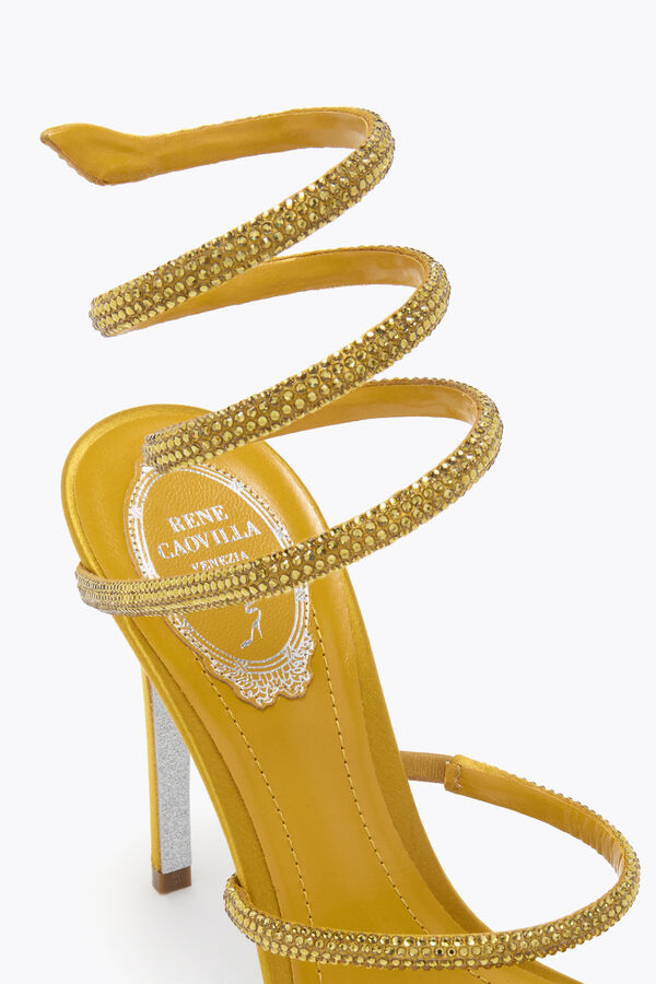 CLEO MUSTARD SATIN/GOLD BERYL STRASS SANDAL