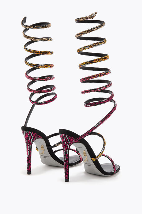 SUPER CLEO BLACK SANDAL WITH SWAROVSKI CRYSTALS 105
