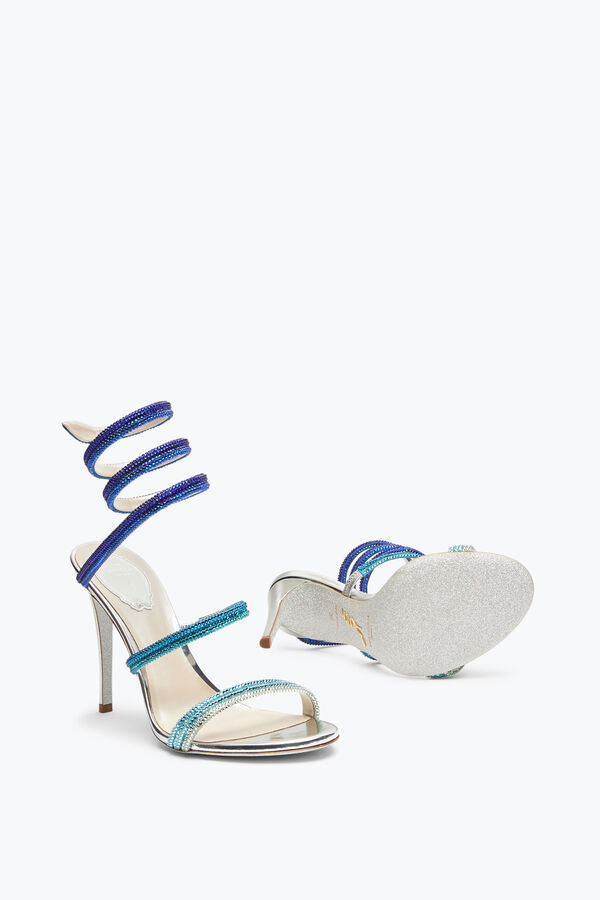 Cleo Silver Sandal With Blue Degrad&eacute; Crystals 105