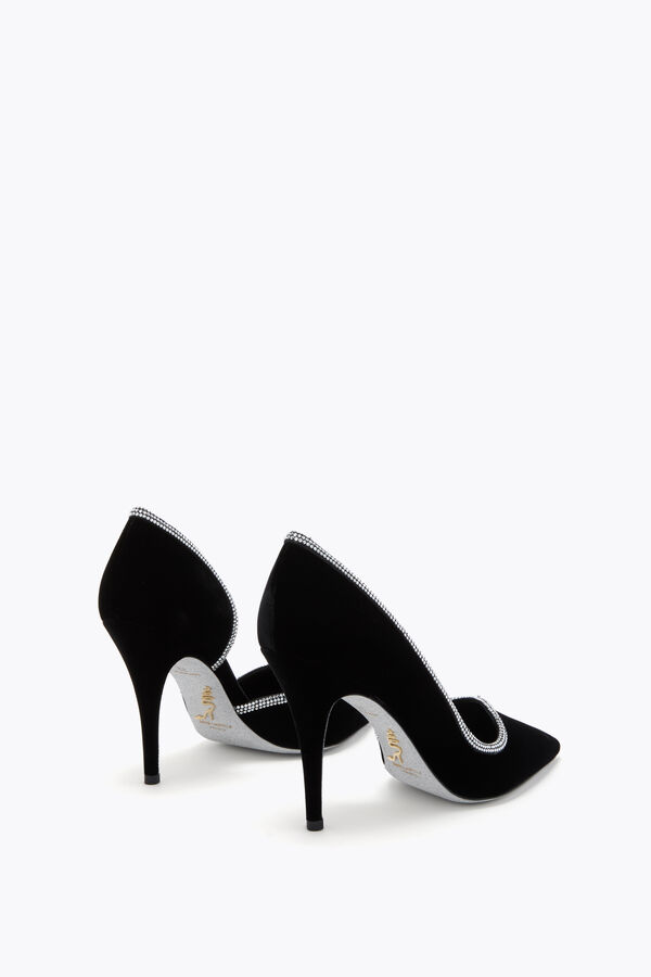 ONDA PUMP BLACK VELVET/CRYSTAL STRASS PUMP