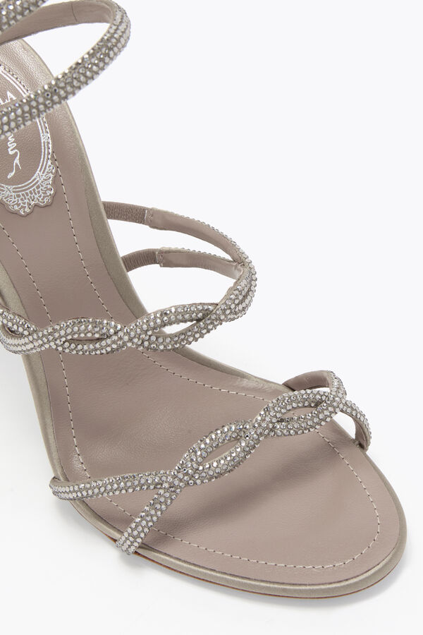 BRAID CLEO FOG SATIN/BLACK DIAMOND STRASS SANDAL