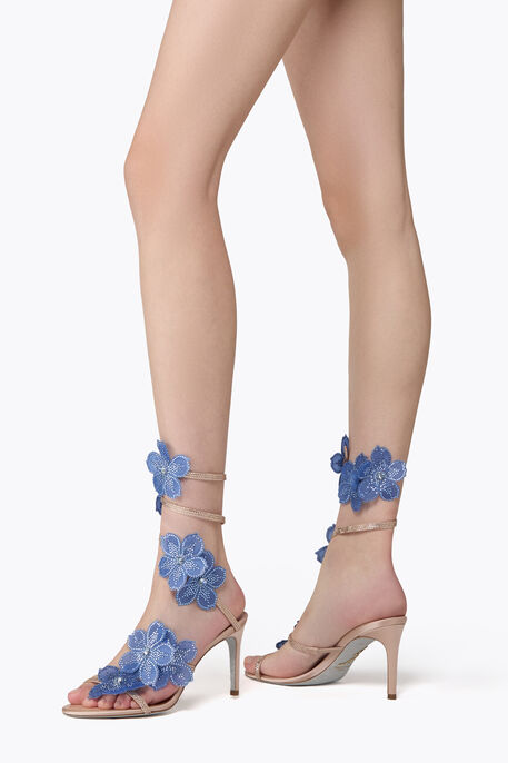 PEACH FLOWER BLUSH PINK AND BLUE SANDAL 80