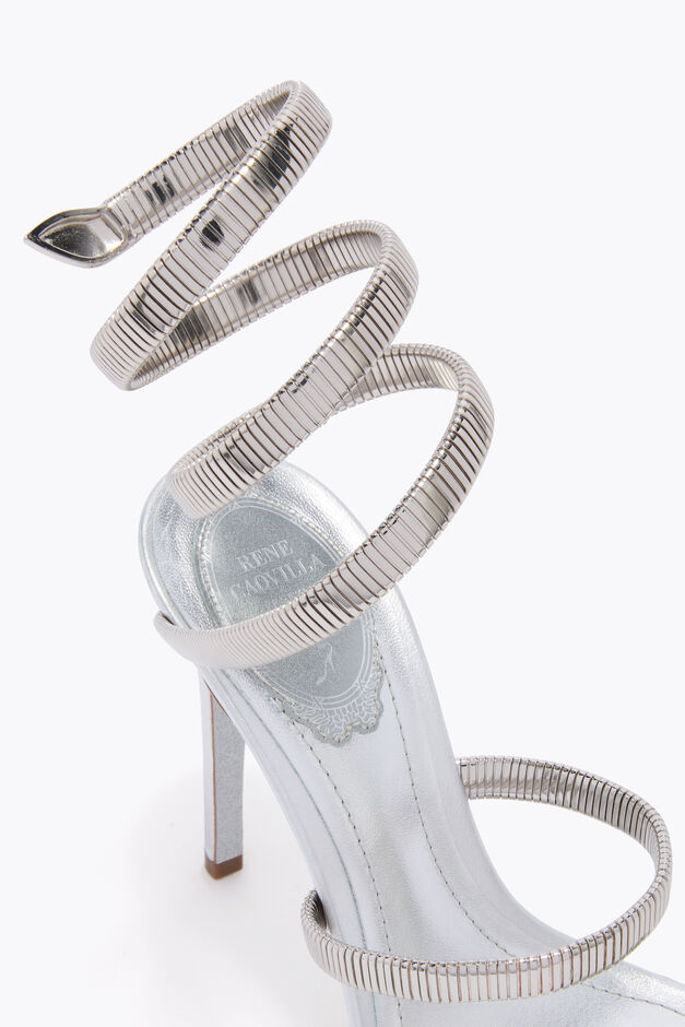 SILVER LAMB/SILVER METAL SNAKE SANDAL