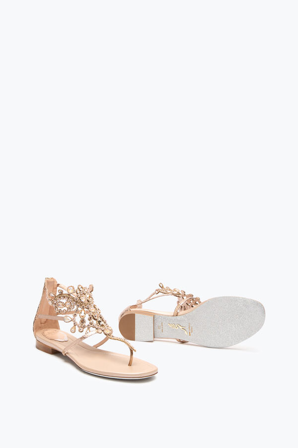 VENEZIANA GOLD AYERS LEATHER THONG SANDAL 10