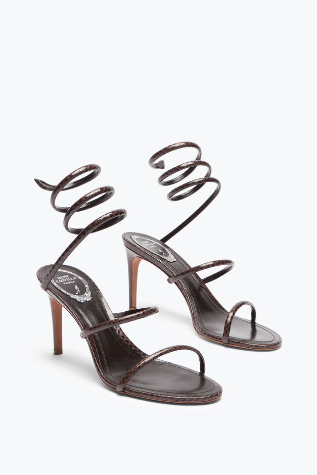 CLEO BROWN AYERS LEATHER SANDAL 80