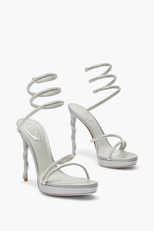 MARGOT SILVER PLATFORM SANDAL 120