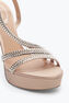Lisa Nude Platform Sandal With Crystals 130