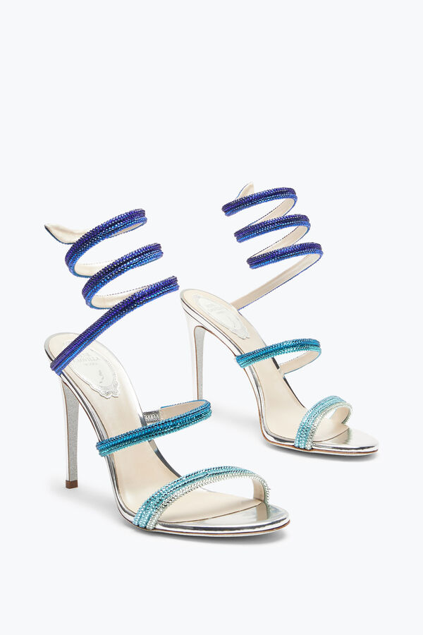 Cleo Silver Sandal With Blue Degrad&eacute; Crystals 105