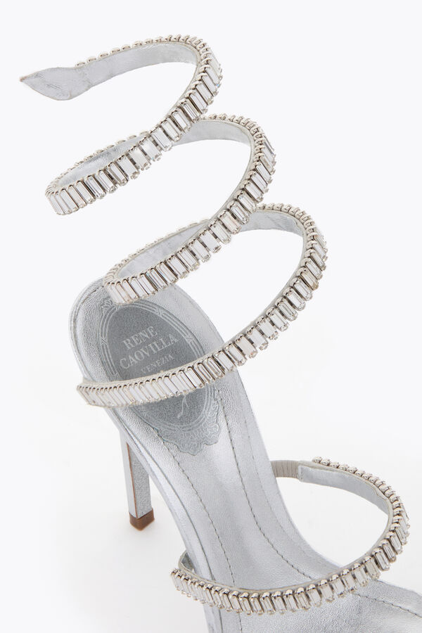 CLEO SPARK SILVER LAMB/CRYSTAL STRASS SANDAL