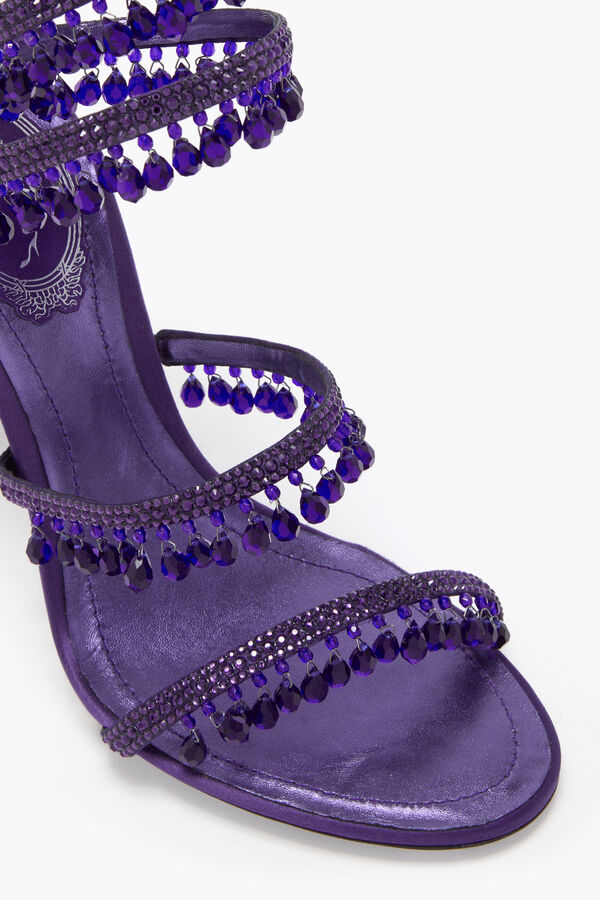 CHANDELIER PURPLE SATIN/DEEP TANZANITE STRASS SANDAL