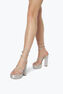 Cleo Crystal Silver Platform Sandal 130