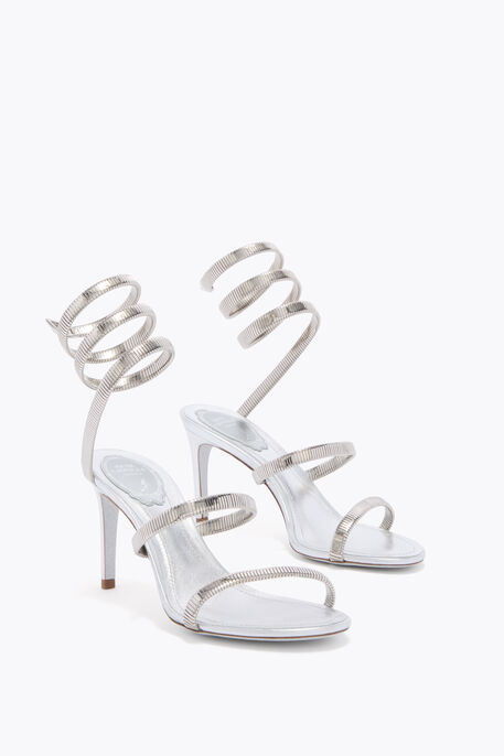 SILVER LAMB/SILVER METAL SNAKE SANDAL