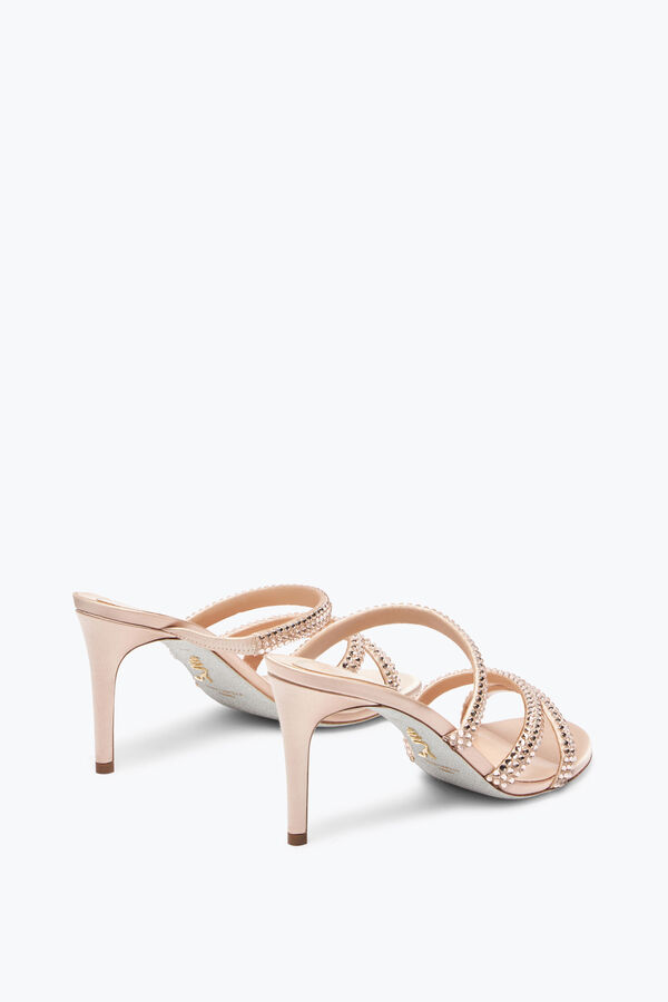 Lisa Nude Slider Sandal With Crystals 80