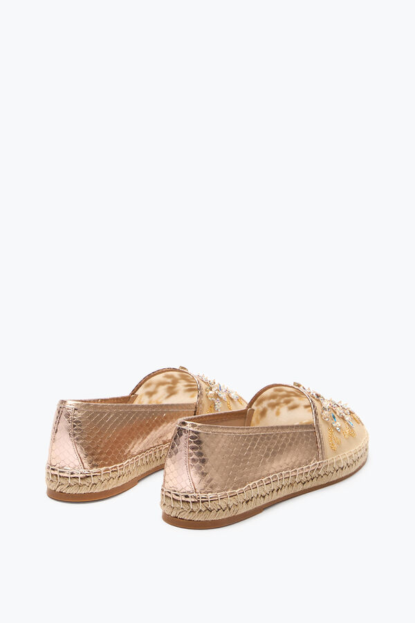 EDEN GOLD ESPADRILLES WITH CRYSTALS 10