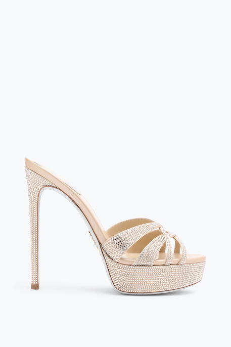 Dania Champagne Platform Mule 130