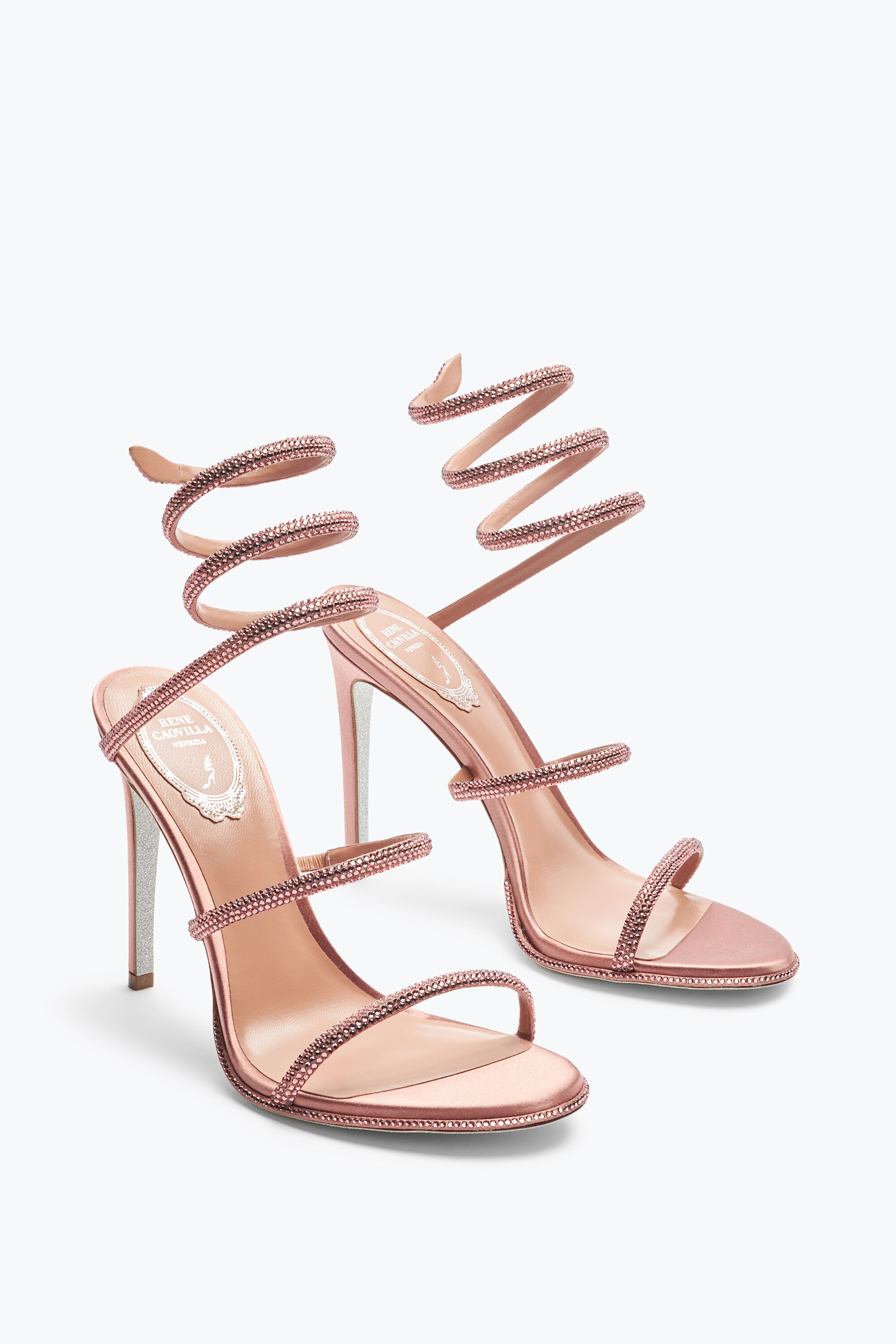 Jeweled Cleo Rose Gold Sandal 105 | Rene Caovilla®