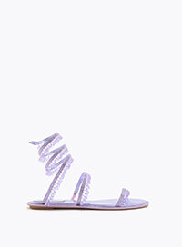 CHANDELIER METALLIC VIOLET FLAT SANDAL 10