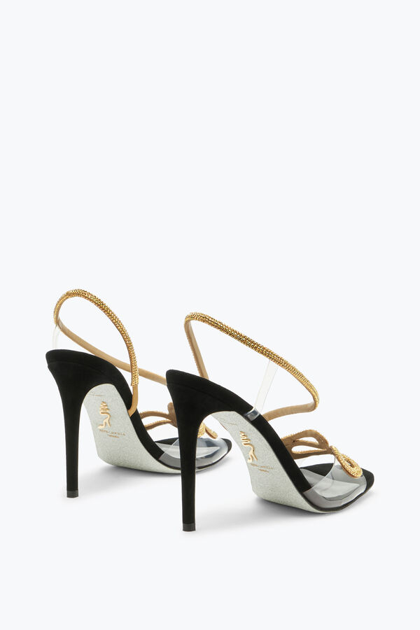 Morgana Black Gold And Suede Sandal 105
