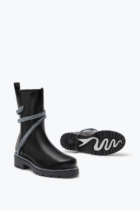 Cleo Black Biker Boot With Crystals 25