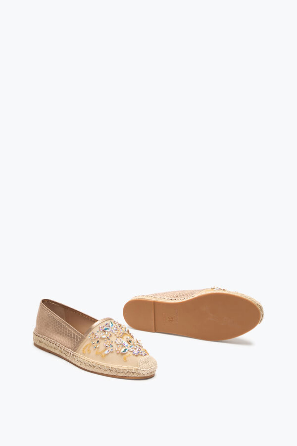 EDEN GOLD ESPADRILLES WITH CRYSTALS 10