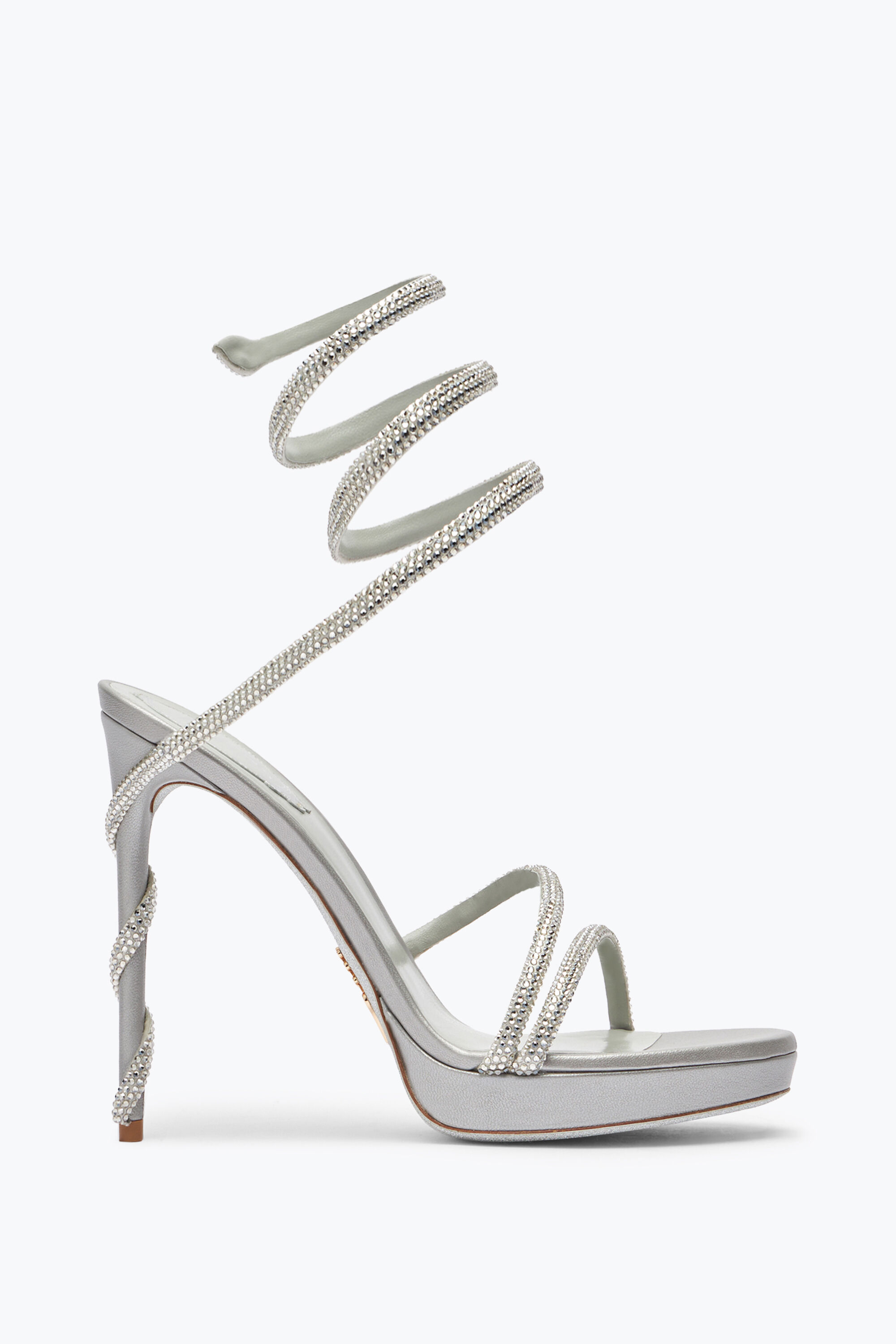 Designer silver sandals heels top