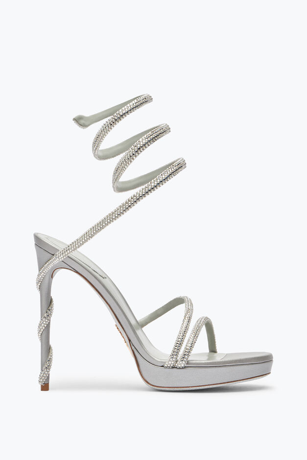 MARGOT SILVER PLATFORM SANDAL 120
