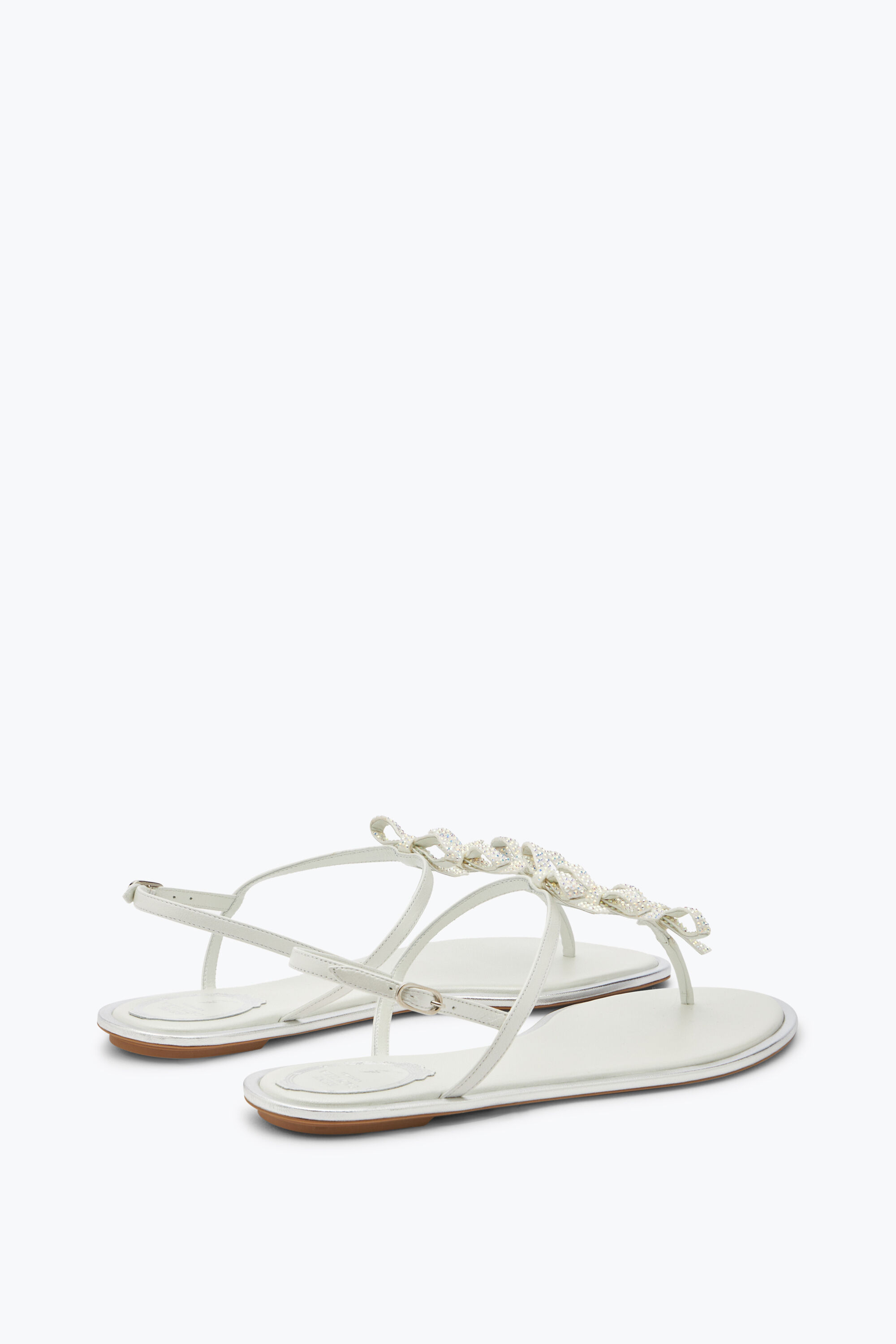 Jeweled Caterina White Thong Sandal 10 | Rene Caovilla®
