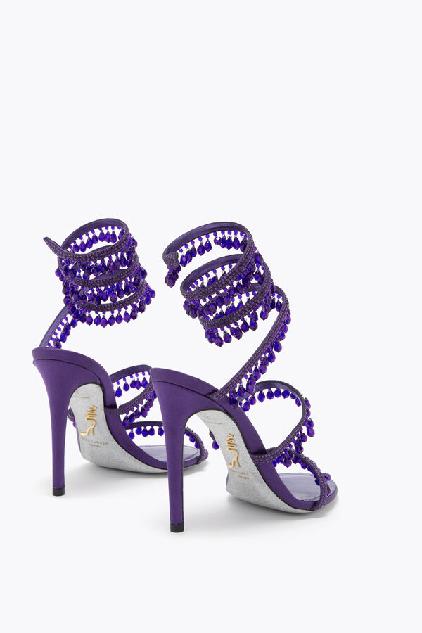 CHANDELIER PURPLE SATIN/DEEP TANZANITE STRASS SANDAL