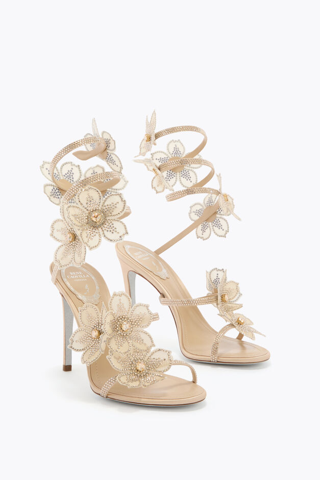 PEACH FLOWER GOLD SANDAL 105