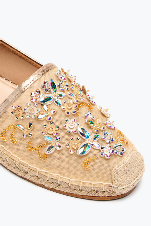 EDEN GOLD ESPADRILLES WITH CRYSTALS 10