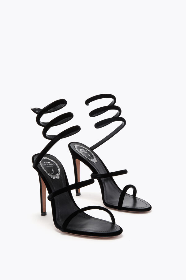 CLEO BLACK VELVET SANDAL