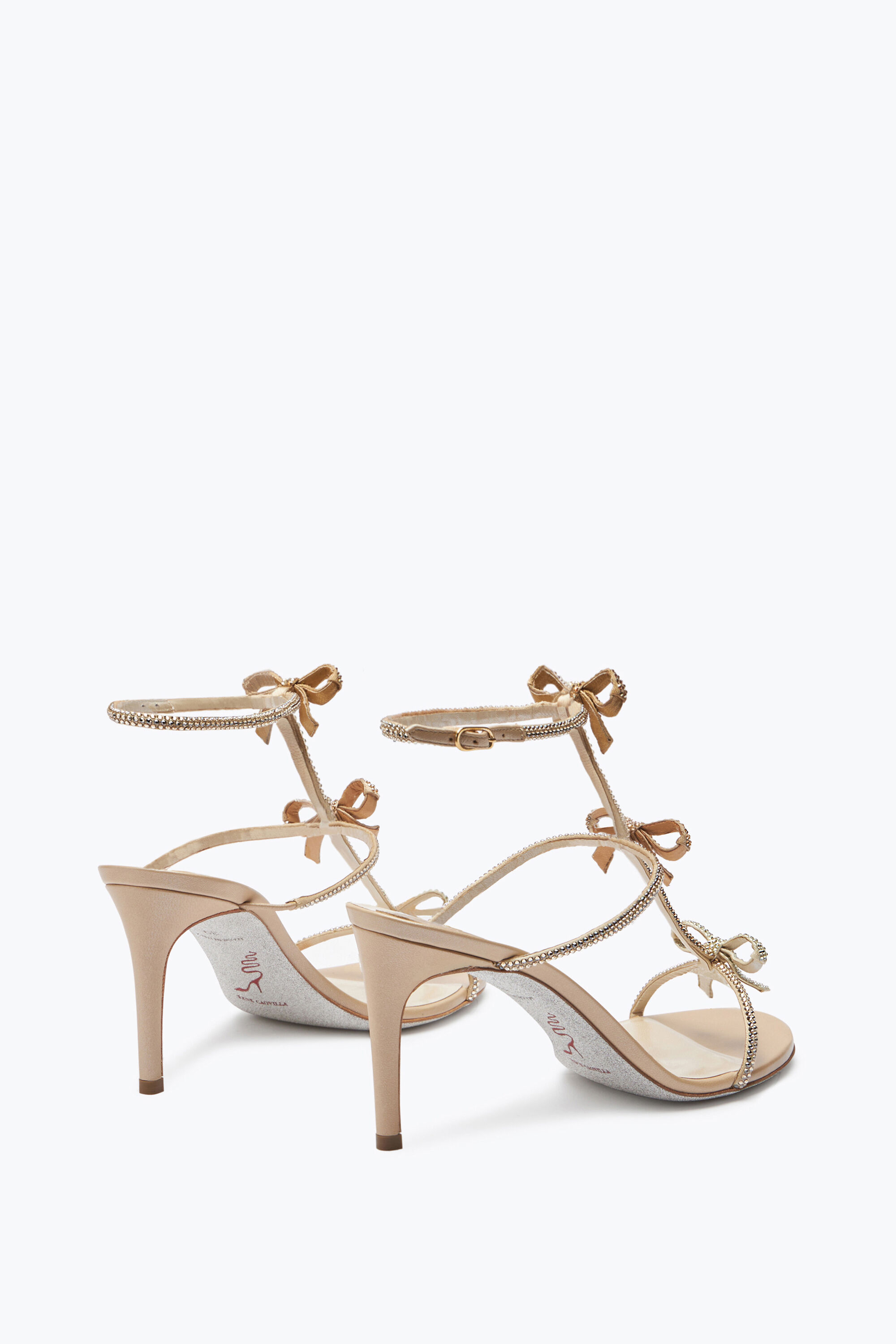 Jeweled JUNIPER METALLIC GOLD SANDAL 80 | Rene Caovilla®