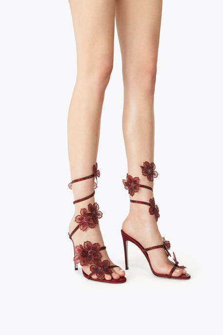 PEACH FLOWER BURGUNDY SANDAL 105