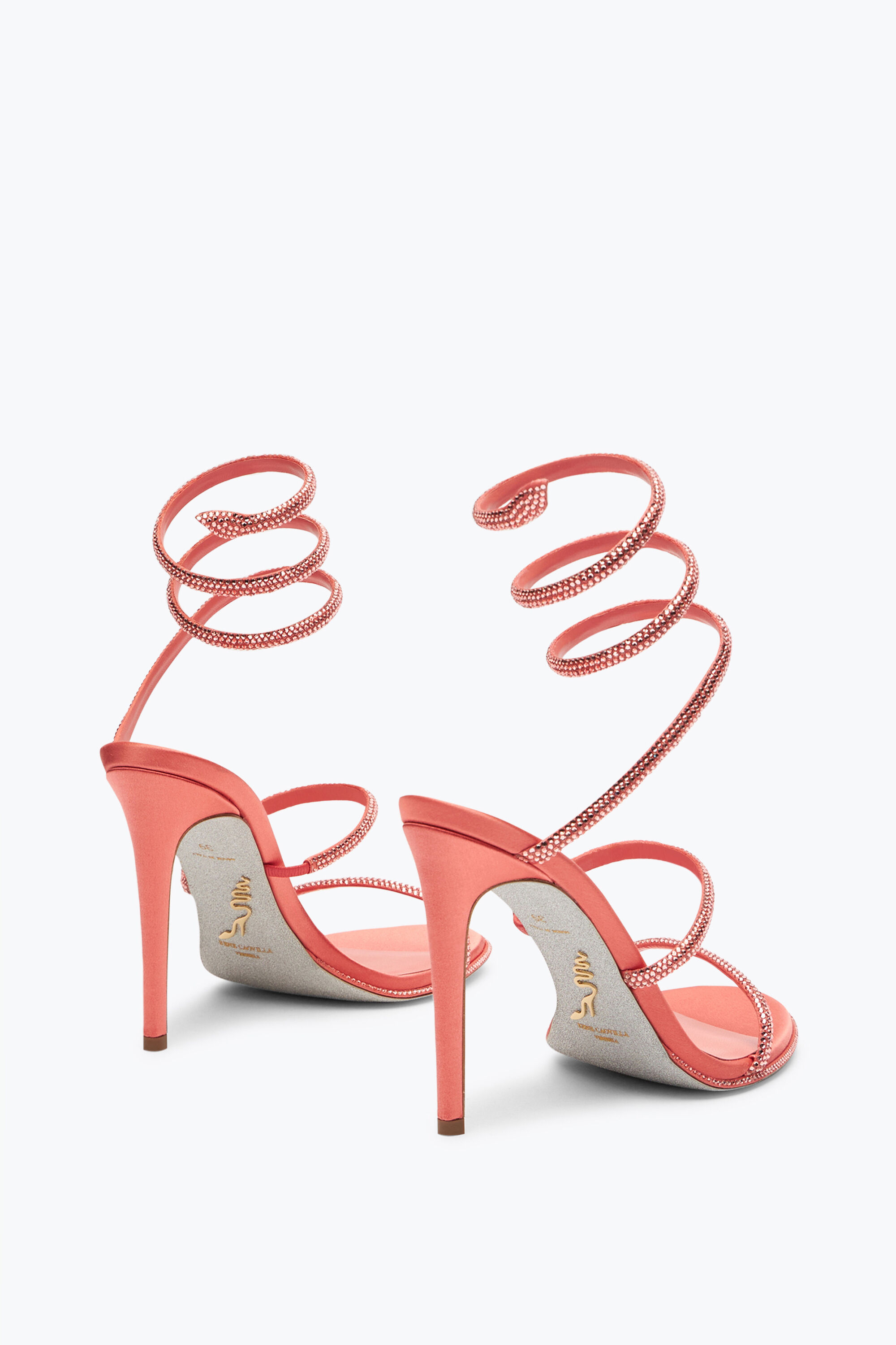 Jeweled Cleo Peach Sandal With Crystals 105 | Rene Caovilla®