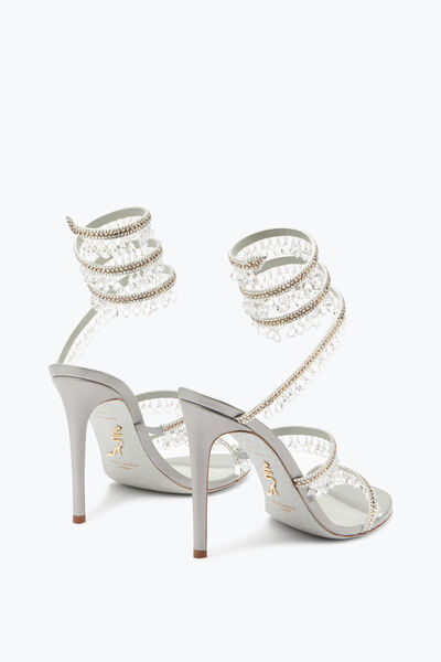 Jeweled CHANDELIER SILVER SANDAL 105 | Rene Caovilla®