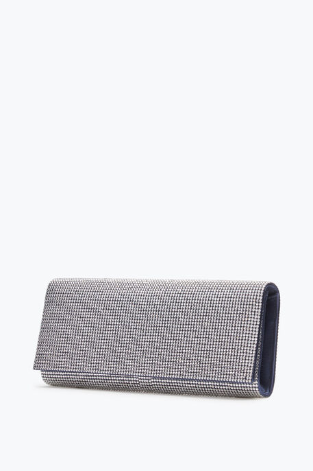 Zafira Blue Clutch With All-Over Crystals Zafira Blue Clutch With All-Over Crystals
