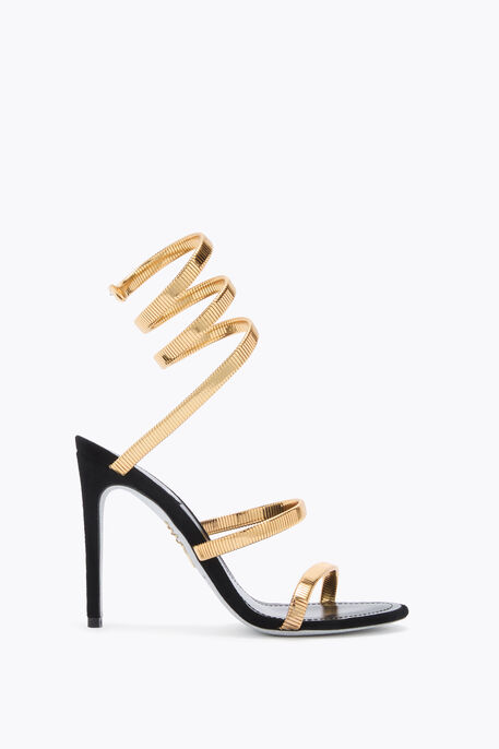 JUNIPER BLACK AND GOLD SANDAL 105