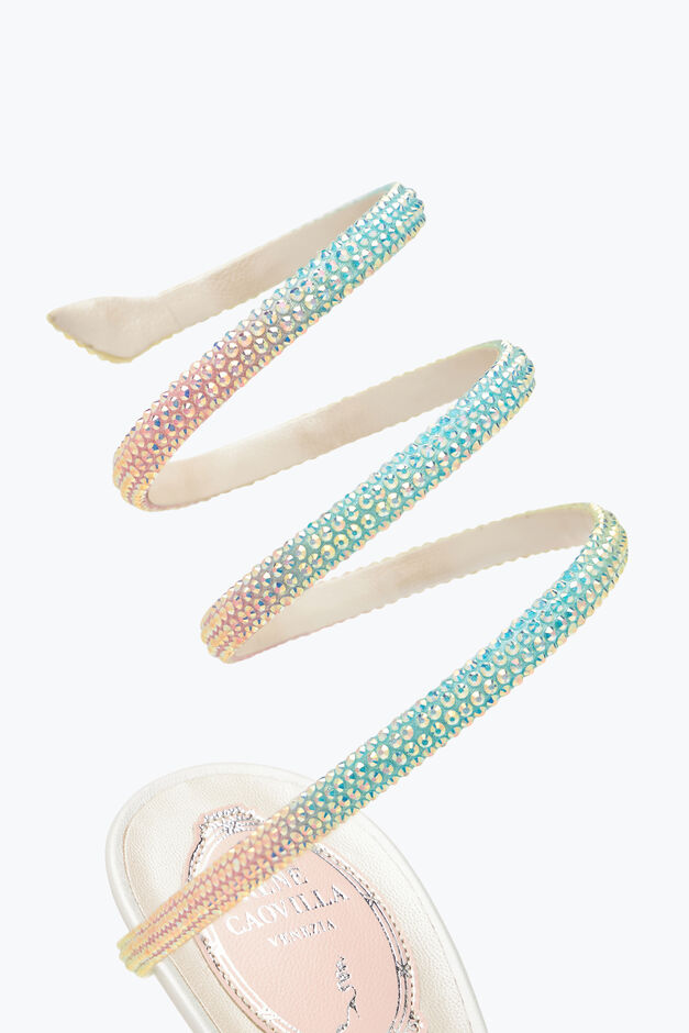 Margot Burano White Sandal With Degradé Crystals 105 Margot Burano White Sandal With Degradé Crystals 105