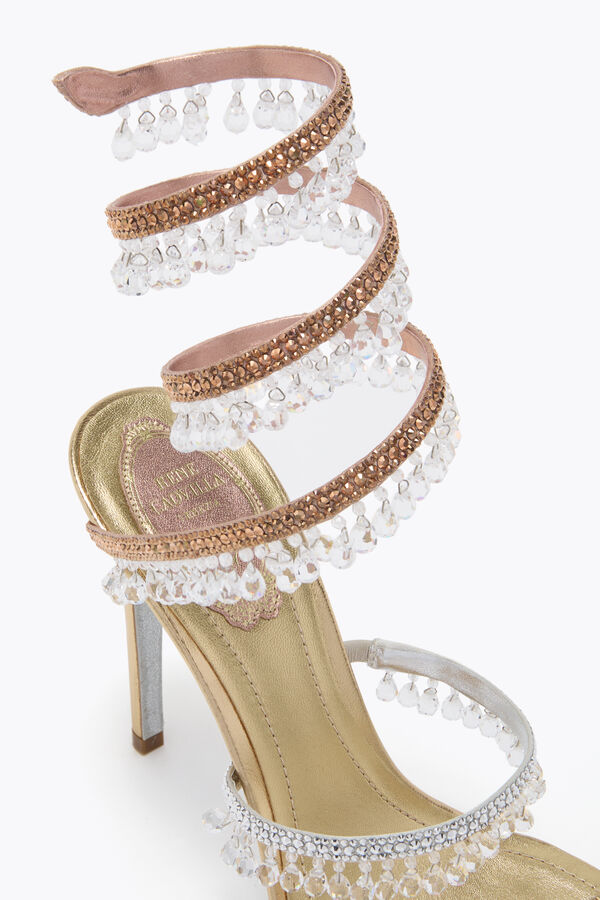 CHANDELIER GOLD SATIN/ROSE GOLD-MULTI STRASS SANDAL