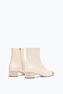 Bonnie Ankle Boot In Ivory Leather With Gold Crystals 40