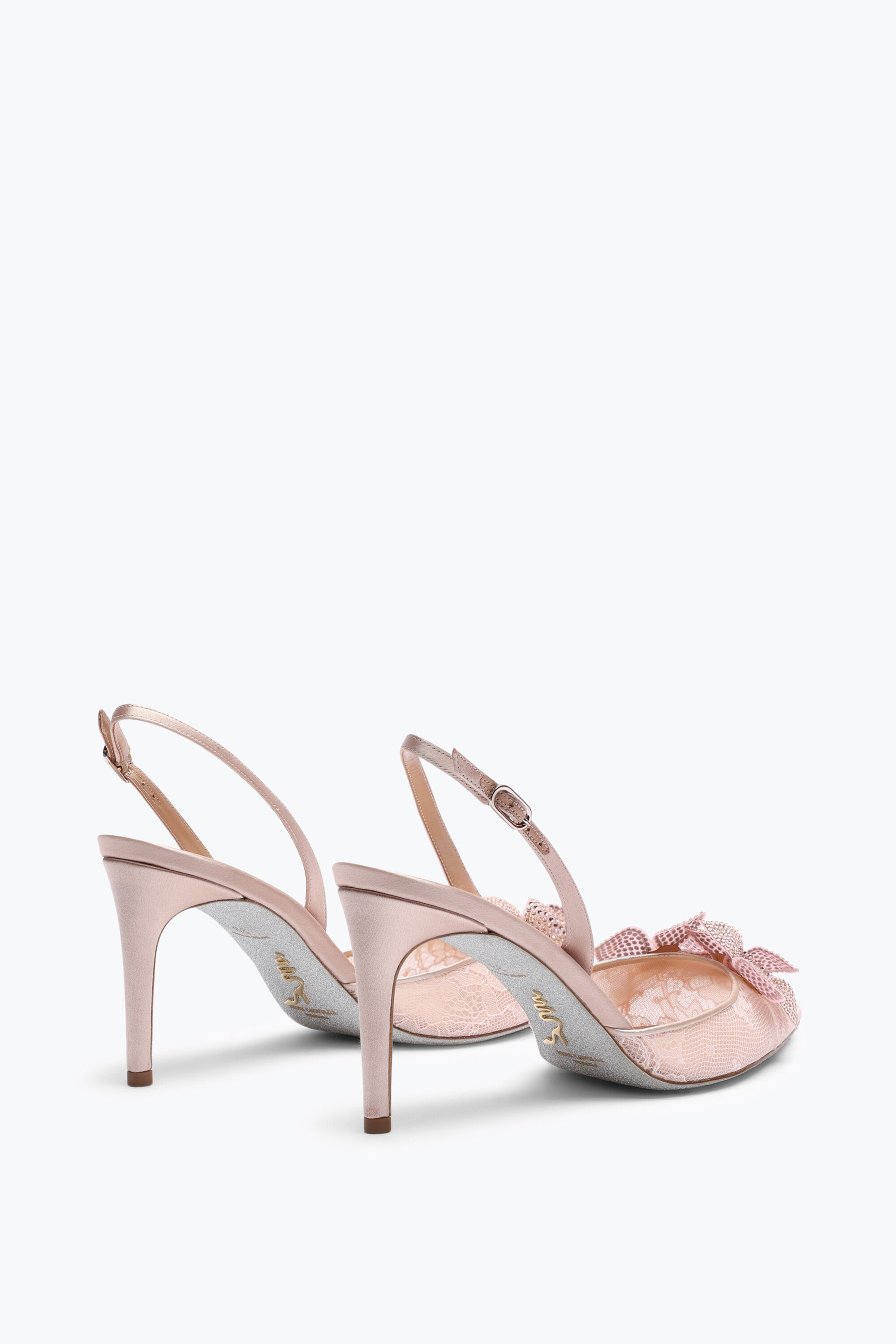 Jeweled Floriane Powder Pink Slingback 80 | Rene Caovilla®