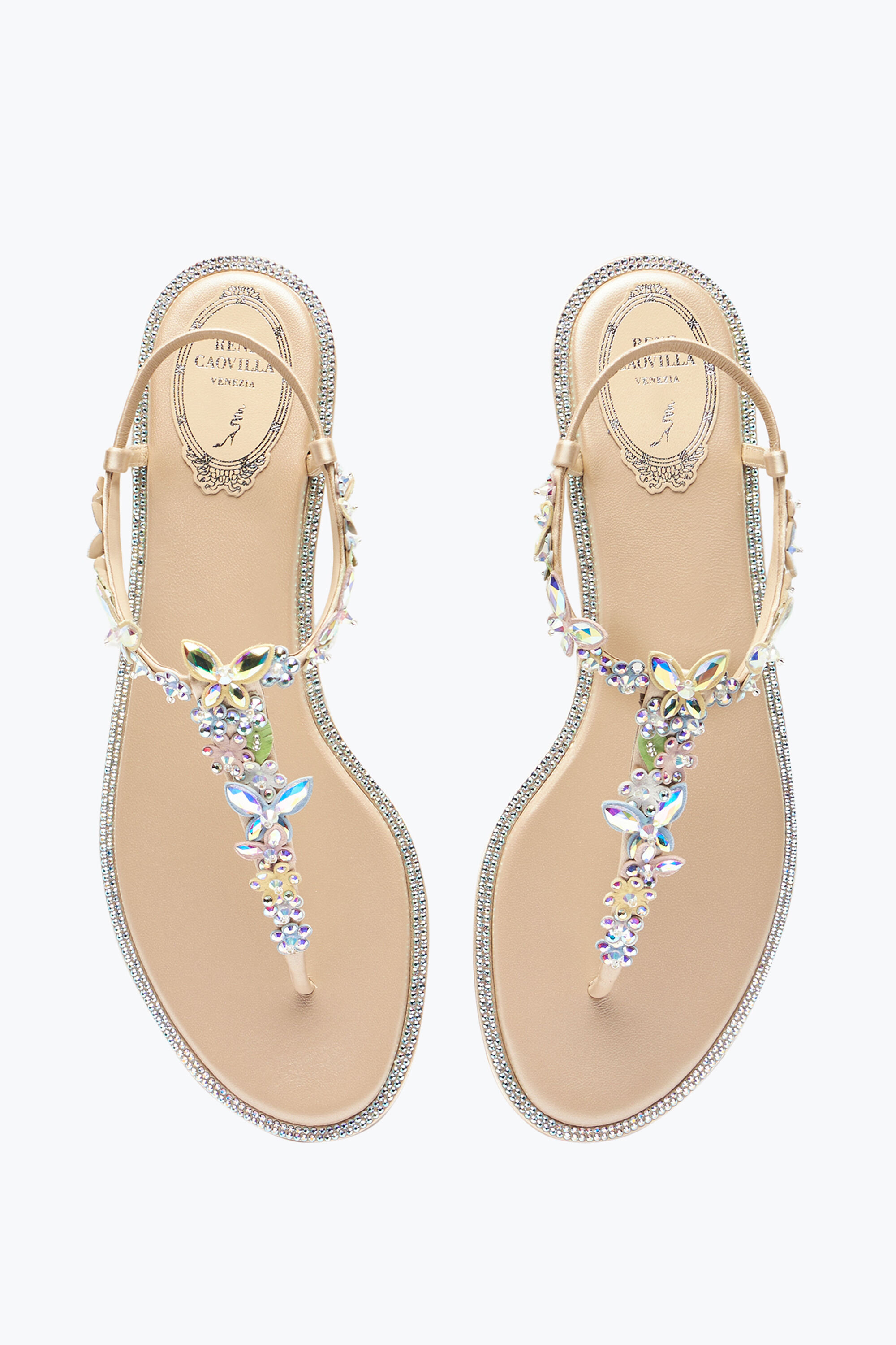 Jeweled Eden Nude Thong Sandal 10 | Rene Caovilla®