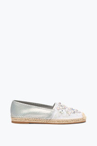 EDEN IVORY AYERS LEATHER ESPADRILLES WITH CRYSTALS 10