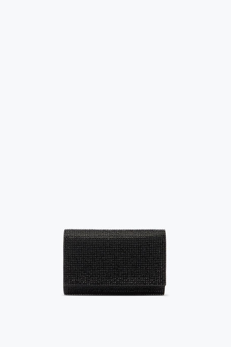 Aida Black Clutch With All-Over Crystals Aida Black Clutch With All-Over Crystals