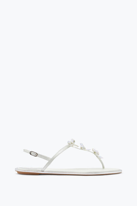 Caterina White Thong Sandal 10