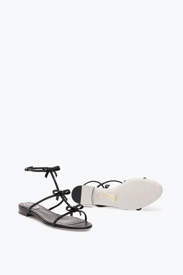 CATERINA BLACK FLAT SANDAL 10