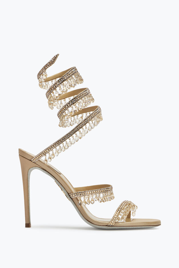CHANDELIER CRYSTAL BEIGE SANDAL 105