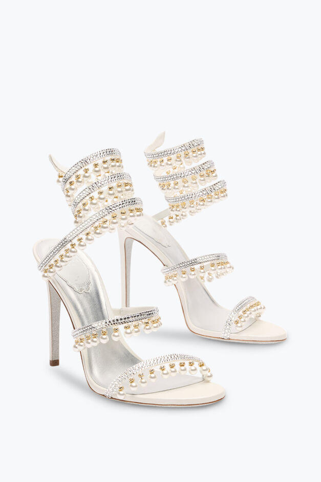 CHANDELIER IVORY SANDAL WITH PEARLS 105 CHANDELIER IVORY SANDAL WITH PEARLS 105
