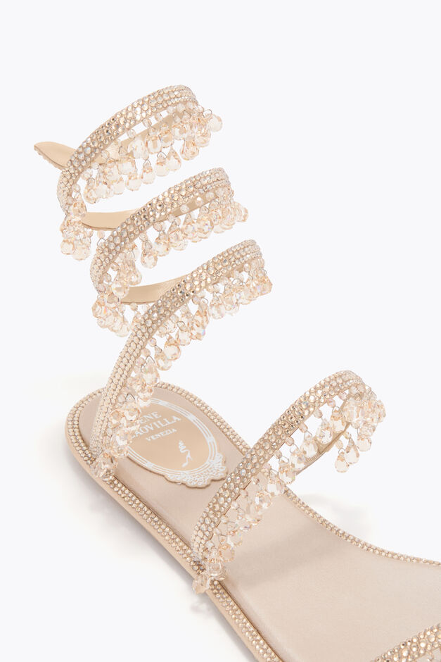 CHANDELIER GOLD FLAT SANDAL 10