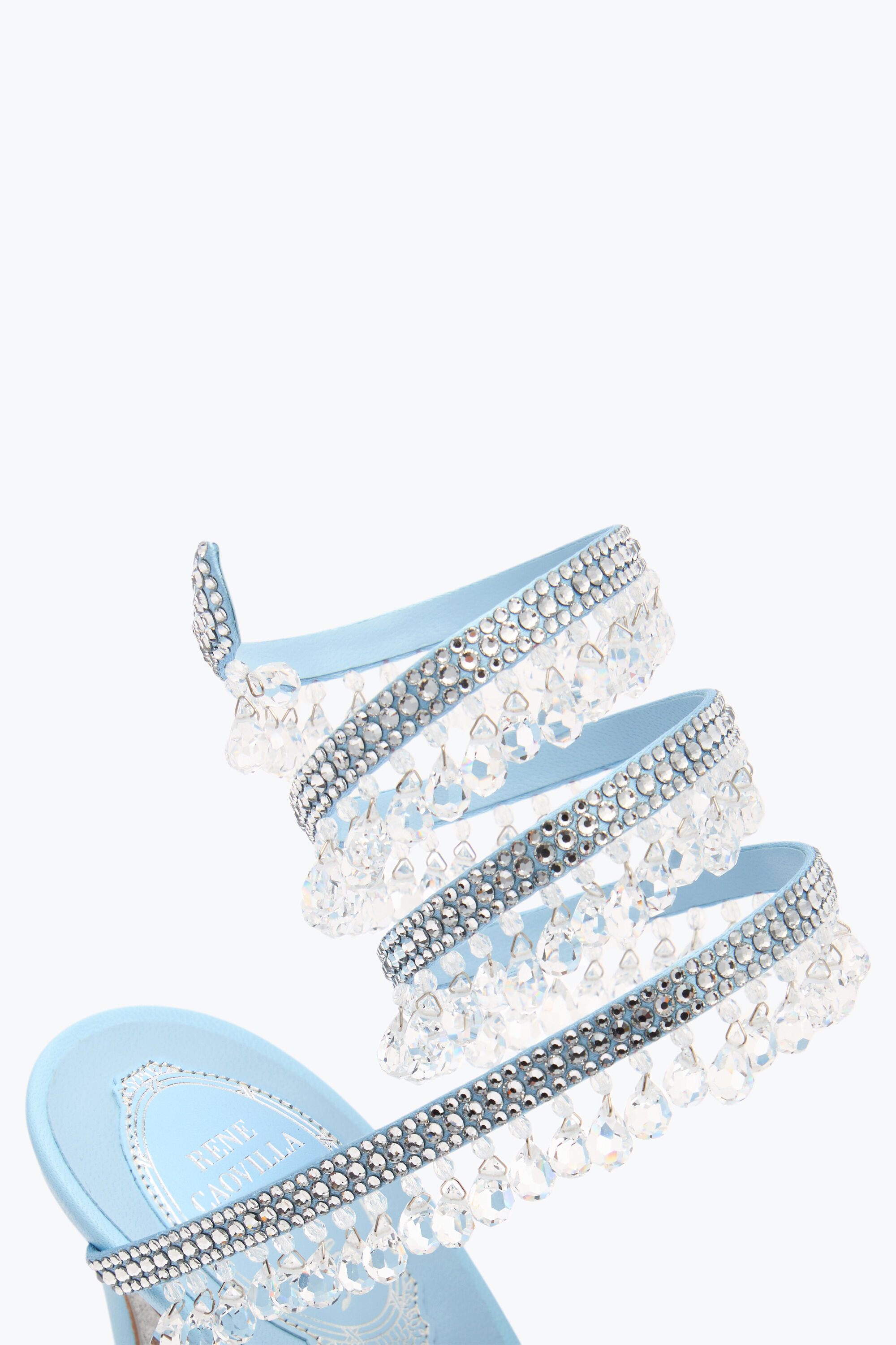 Jeweled CHANDELIER SKY BLUE SANDAL 105 | Rene Caovilla®